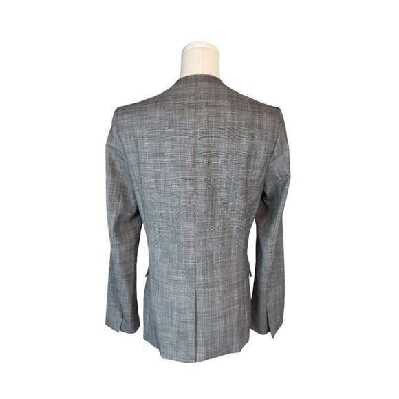 DKNY Size 4 Gray Plaid Open-Front Blazer Polyester Blend Formal Business Attire - Picture 12 of 14